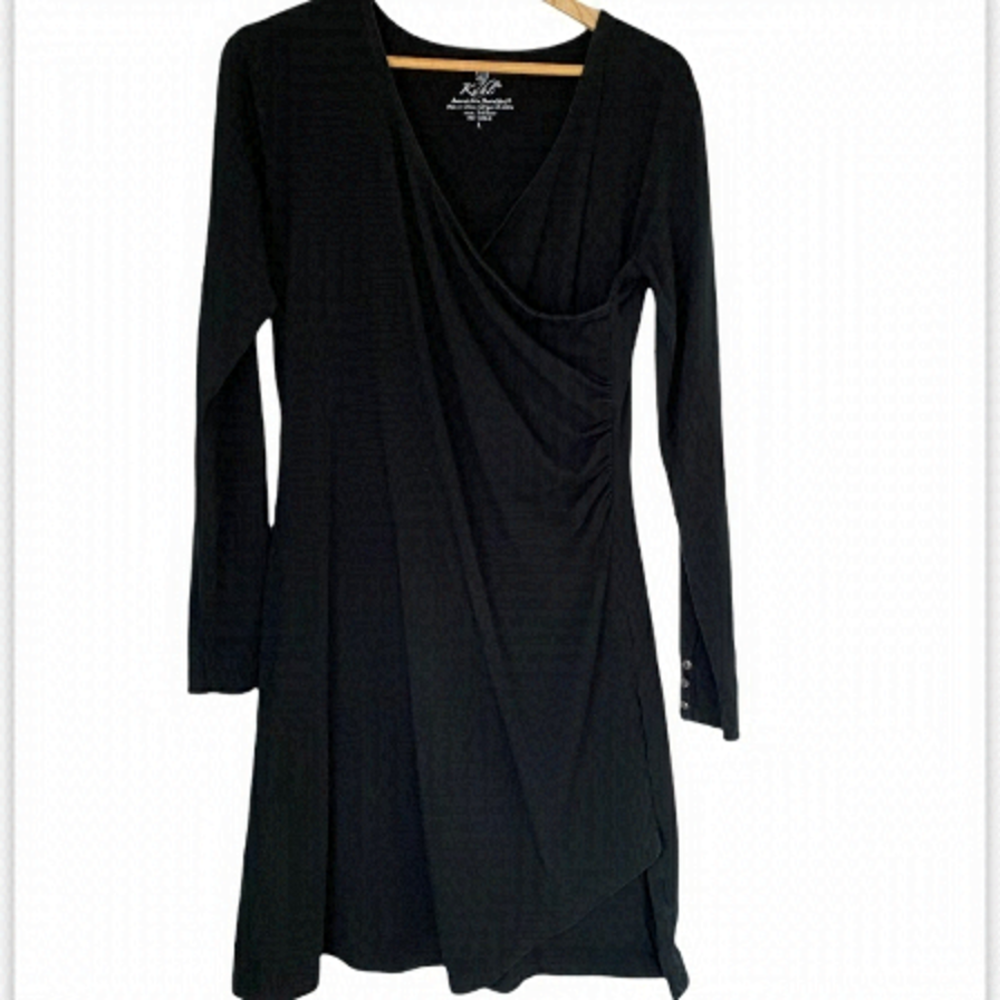 KUHL Faux Wrap Dress, Black Colour, Preloved Condition